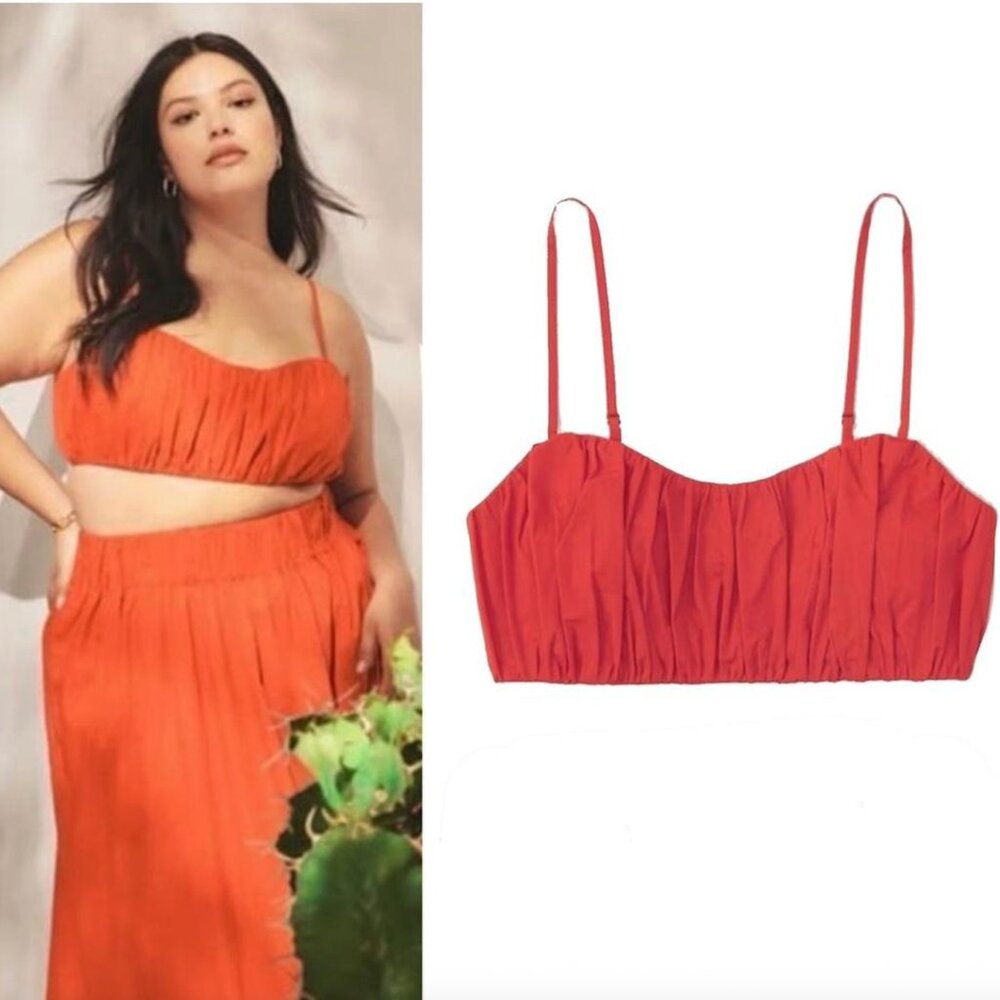 Abercrombie & Fitch Ruched Crop Top Size Small